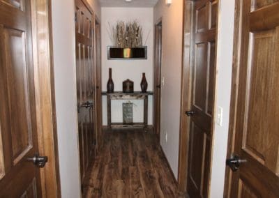 Interior doors in Cabin at Lake Campbell by Shawn's Custom Homes